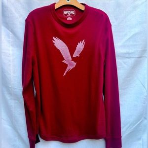 American Eagle Mens Large Henley Long Sleeve Shirt. Wore 1X! NON SMOKER!